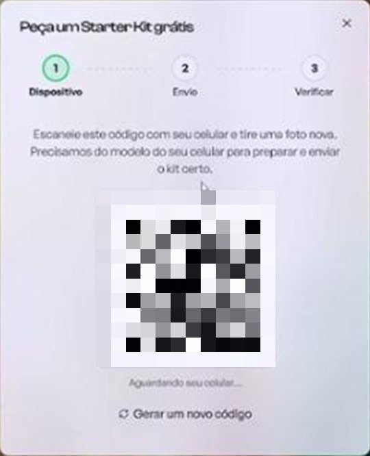 Tela da Hub para pedir o kit grátis